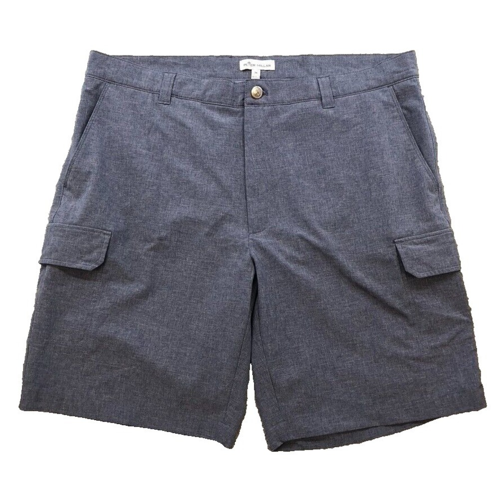 Peter Millar Cargo Shorts Mens 36 Blue Activewear Golf Office Athleisure Preppy